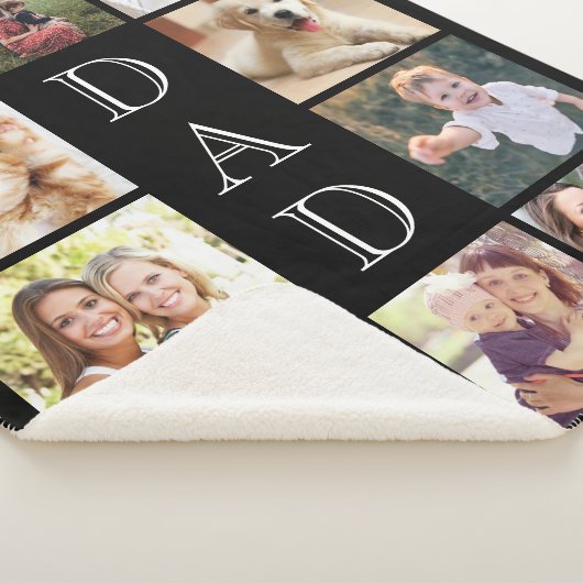 Couverture Sherpa Papa Photo Collage noir (3/4)