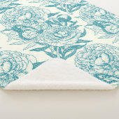 Couverture Sherpa Papier à peintres et papillons, lagon Bleu (3/4)