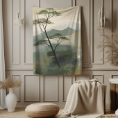 Couverture Sherpa Papier d'art mural Japandi Mystic Peaks