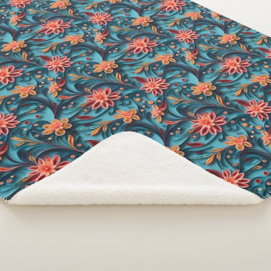 Couverture Sherpa Papier floral sans joint motif Sherpa Blanket (3/4)