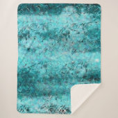 Couverture Sherpa Papier néon bleu effilé (Devant)