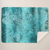 Couverture Sherpa Papier néon bleu effilé (Devant (Horizontal))