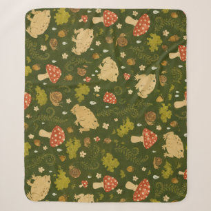 Couverture Sherpa Papier peint à motif continu de champignon crapaud