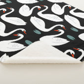 Couverture Sherpa Papier peint blanc Swans Lake (3/4)