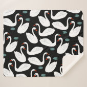 Couverture Sherpa Papier peint blanc Swans Lake (Devant (Horizontal))