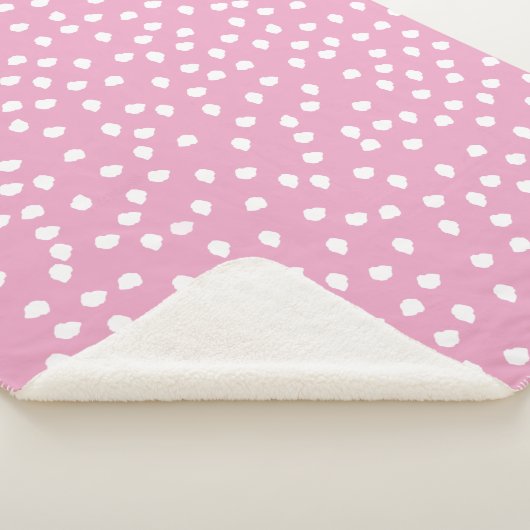 Couverture Sherpa Papier Polka Dot Enveloppant Rose (3/4)