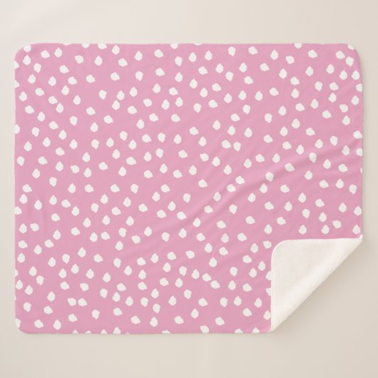Couverture Sherpa Papier Polka Dot Enveloppant Rose (Devant (Horizontal))
