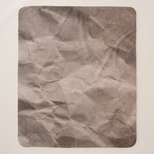 Couverture Sherpa Papier Rustique Crumpled : Texture Vintage (Devant)