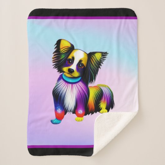Couverture Sherpa Papillion Pop Art Pastel (Devant)