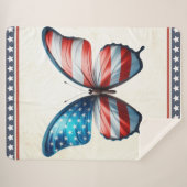 Couverture Sherpa papillon 4 juillet patriotique américain (Devant (Horizontal))