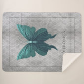 Couverture Sherpa Papillon à bijoux turquoise (Devant (Horizontal))