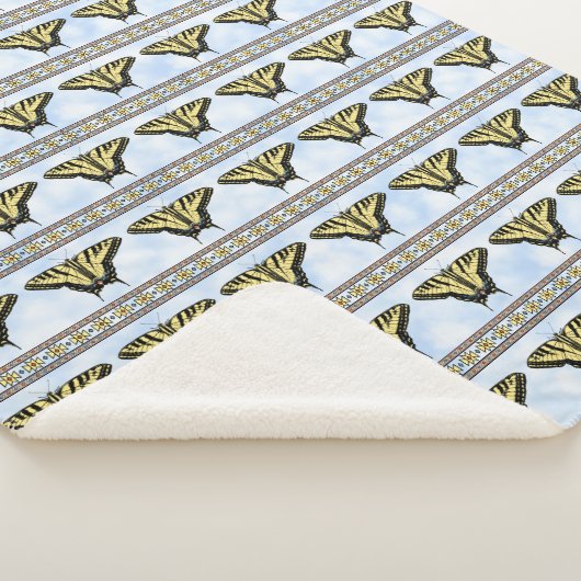 Couverture Sherpa Papillon à queue jaune bleu Ciel moyen (3/4)