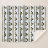 Couverture Sherpa Papillon à queue jaune bleu Ciel moyen (Devant (Horizontal))