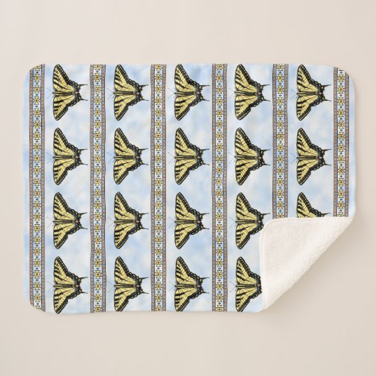 Couverture Sherpa Papillon à queue jaune petit (Devant (Horizontal))