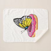 Couverture Sherpa Papillon avec Donut (Devant (Horizontal))