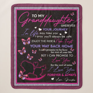 Couverture Sherpa Papillon Blanket Personnalisé À Ma Petite-Fille