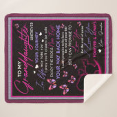 Couverture Sherpa Papillon Blanket Personnalisé À Ma Petite-Fille (Devant (Horizontal))