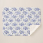Couverture Sherpa Papillon bleu et toile de delphinium (Devant (Horizontal))