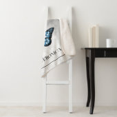 Couverture Sherpa Papillon bleu floral personnalisé Sherpa Blanket (En situation)