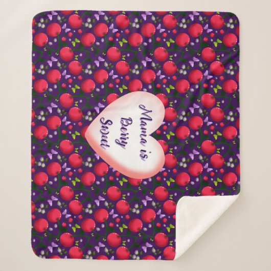 Couverture Sherpa Papillon Cerise Mignon personnalisé et sur mesure (Devant)