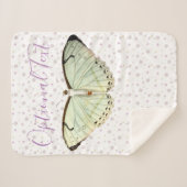 Couverture Sherpa Papillon de beauté verte à la menthe (Devant (Horizontal))