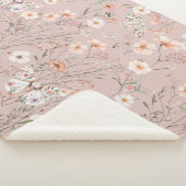 Couverture Sherpa Papillon floral Fleur sauvage Boho (3/4)