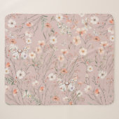 Couverture Sherpa Papillon floral Fleur sauvage Boho (Devant (Horizontal))