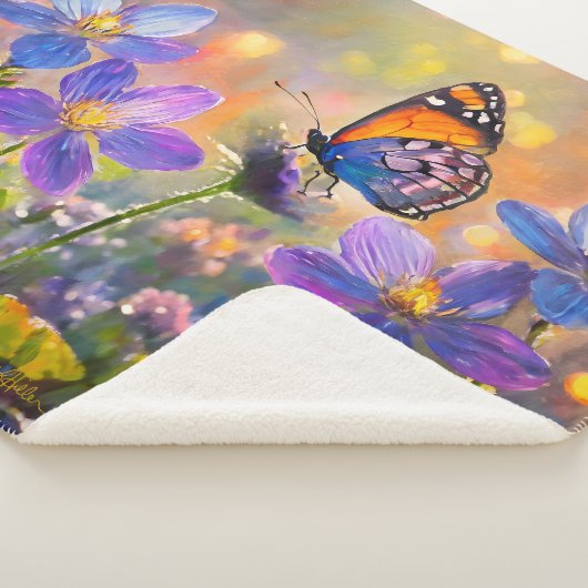 Couverture Sherpa Papillon minuscule sur les Fleurs sauvages au leve (3/4)