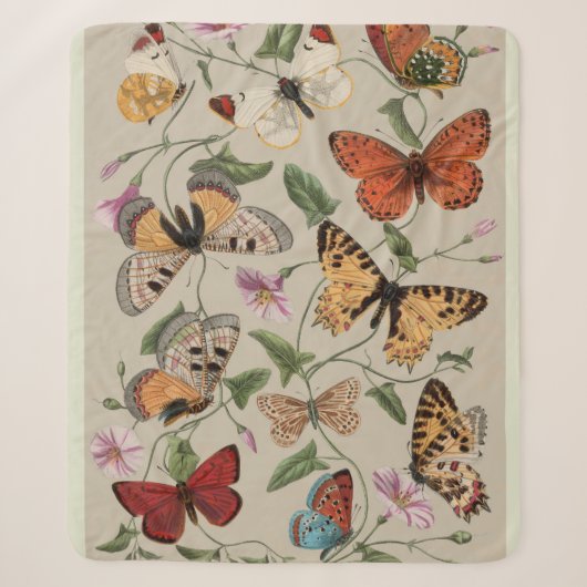 Couverture Sherpa Papillon Moth Nature Collection Dessin (Devant)