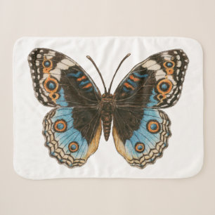 Couverture Sherpa Papillon Pansy Bleu