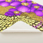 Couverture Sherpa Papillon pourpre et or Nom personnalisé (3/4)