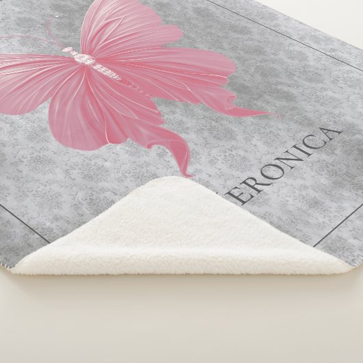 Couverture Sherpa Papillon rose bijoux (3/4)