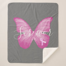 Papillon rose Cancer du sein Survivant