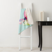 Couverture Sherpa Papillon rose délicat dans les couleurs pastel arc (En situation)