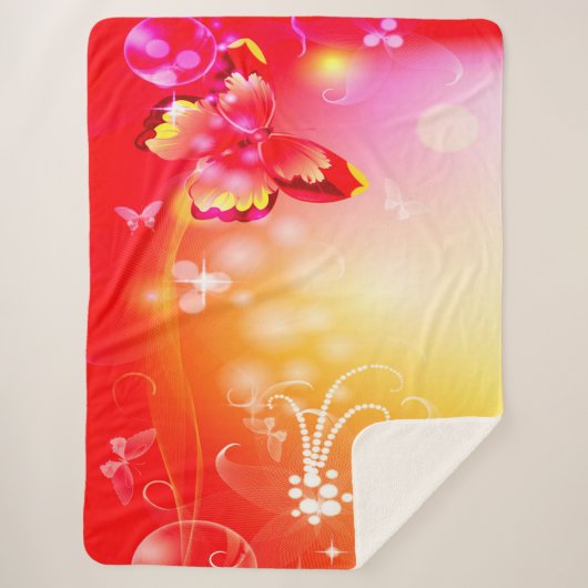 Couverture Sherpa Papillon rouge (Devant)
