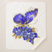 Couverture Sherpa Papillon saphir à fleurs (Devant)