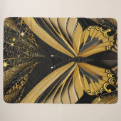 Couverture Sherpa Papillon sur fond noir (Devant (Horizontal))
