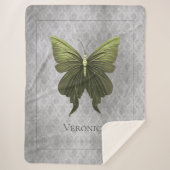 Couverture Sherpa Papillon vert bijoux (Devant)