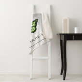 Couverture Sherpa Papillon vert Floral Personnalisé Sherpa Blanket (En situation)