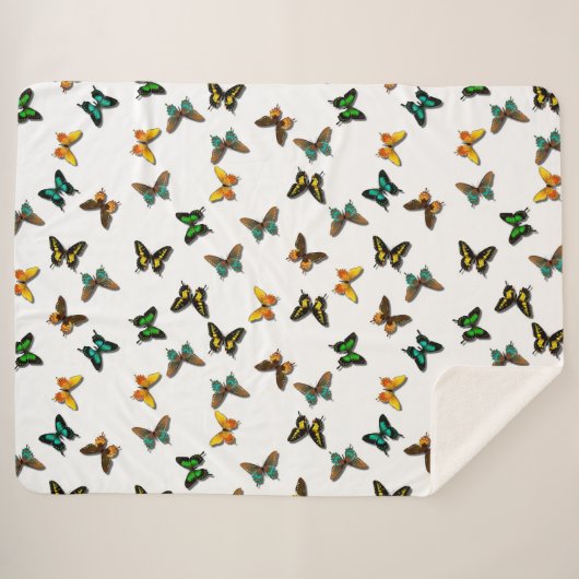 Couverture Sherpa Papillons (Devant (Horizontal))