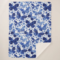 Papillons Aquarelle Bleu