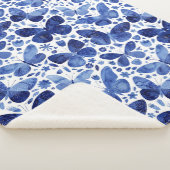 Couverture Sherpa Papillons Aquarelle Bleu (3/4)