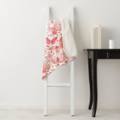 Couverture Sherpa Papillons Aquarelle Corail rose (En situation)