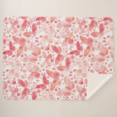 Couverture Sherpa Papillons Aquarelle Corail rose (Devant (Horizontal))
