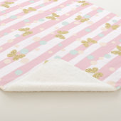 Couverture Sherpa Papillons Bandes et Pois (3/4)