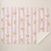 Couverture Sherpa Papillons Bandes et Pois (Devant (Horizontal))