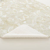 Couverture Sherpa Papillons blancs crème coeurs (3/4)