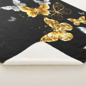 Couverture Sherpa Papillons blancs et dorés (3/4)