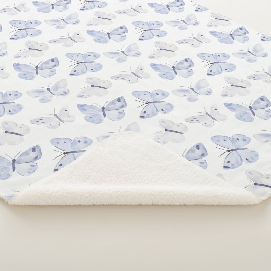 Couverture Sherpa Papillons blancs mauves (3/4)