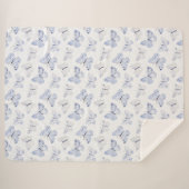 Couverture Sherpa Papillons blancs mauves (Devant (Horizontal))